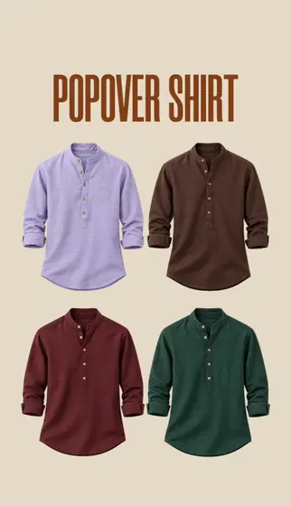 Popover Shirts — 4 Shades — men's wear at Panchayati Yaar Clothing, Bhopal