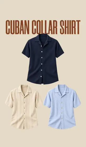 Cuban Collar Shirts — 3 Shades — men's wear at Panchayati Yaar Clothing, Bhopal
